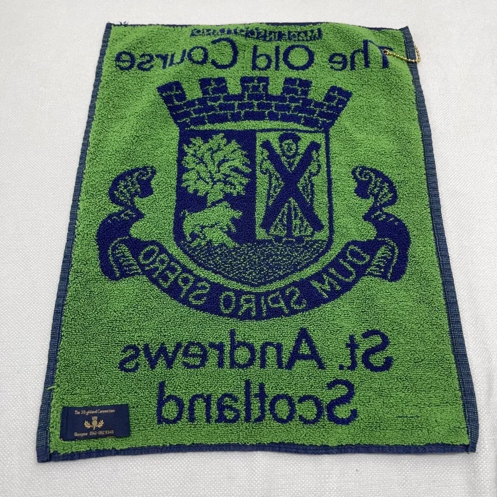 The Old Course St. Andrews Scotland Golf‎ Club Towel Bag Blue Green Vintage
